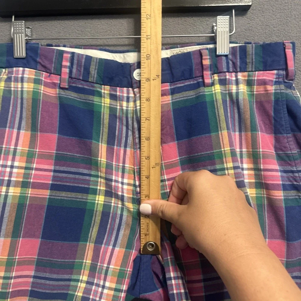 VTG Y2K Polo Ralph Lauren Indian Madras Plaid Shorts Mens 34 Preppy 9